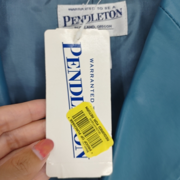 Pendleton NEW Leather Turquoise Jacket - Picture 5 of 7